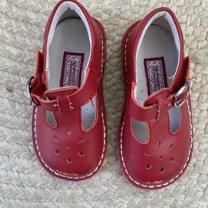 L'Amour Red Kids Dress Shoes with Buckle